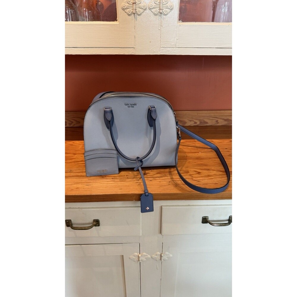 KATE SPADE Medium Dome Satchel Blue Dawn Dark Blue/Silver